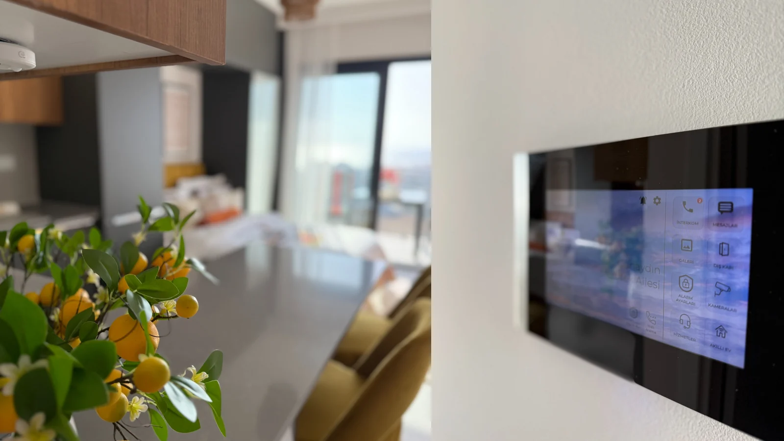 Część dzienna i wyposażenie apartamentu pokazowego